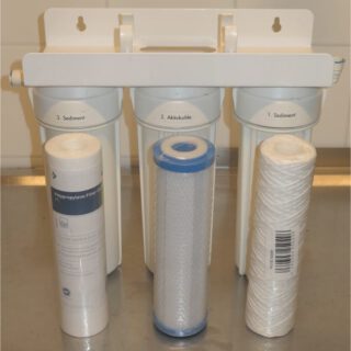 3er-Filterkombi: 10 µm Wickelfilter, Aktikohleblock und 1 µm Melt-Blow Filter