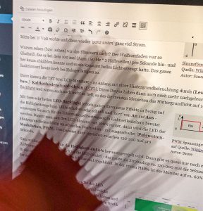 Monitorflimmern - Starker Flimmer bzw. Stroboskopeffekt bei 0% Monitor-Helligkeit mit LED-Backlight (PWM).